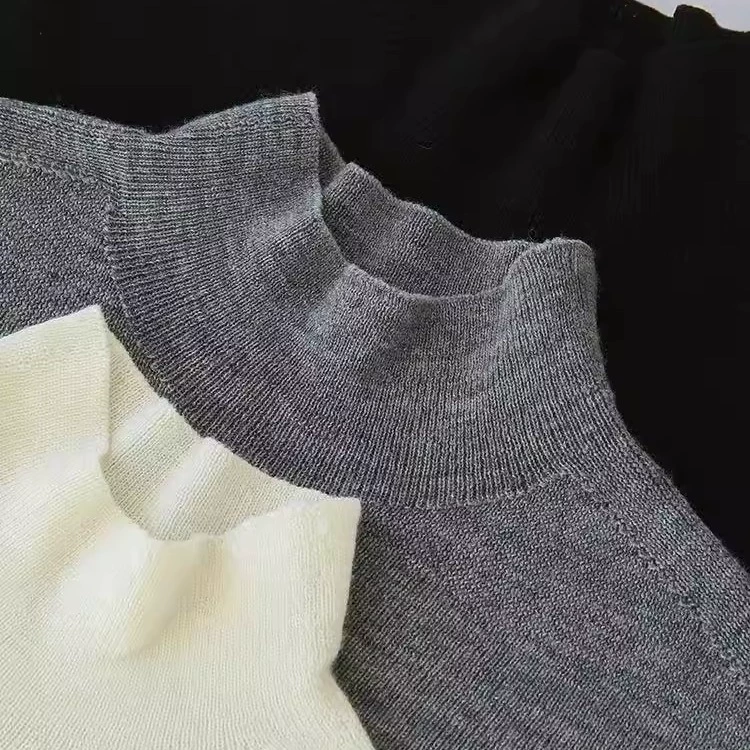  Woolen knitted sweater, high collar
