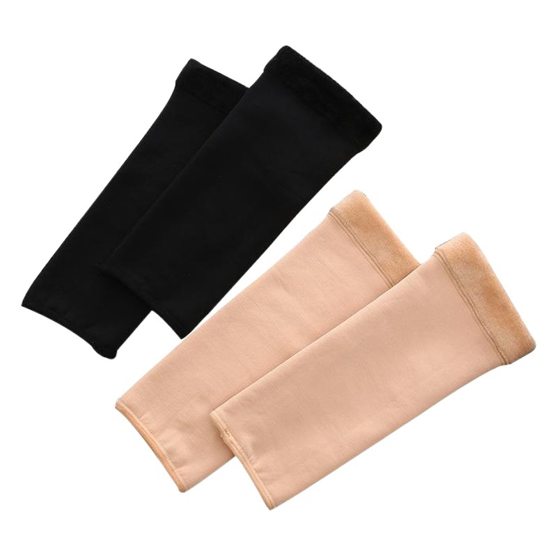 Súper suave aire acondicionado rótula polainas calcetines engrosada forrada de lana de las mujeres a prueba de frío de la rodilla conjunta de la cerradura caliente de la pierna cubierta caliente