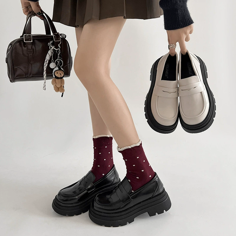 Белая японская ретро маленькая кожаная обувь женская весна 2024 новая толстая подошва толстый каблук Мэри Джейн обувь французская jk одиночная обувь