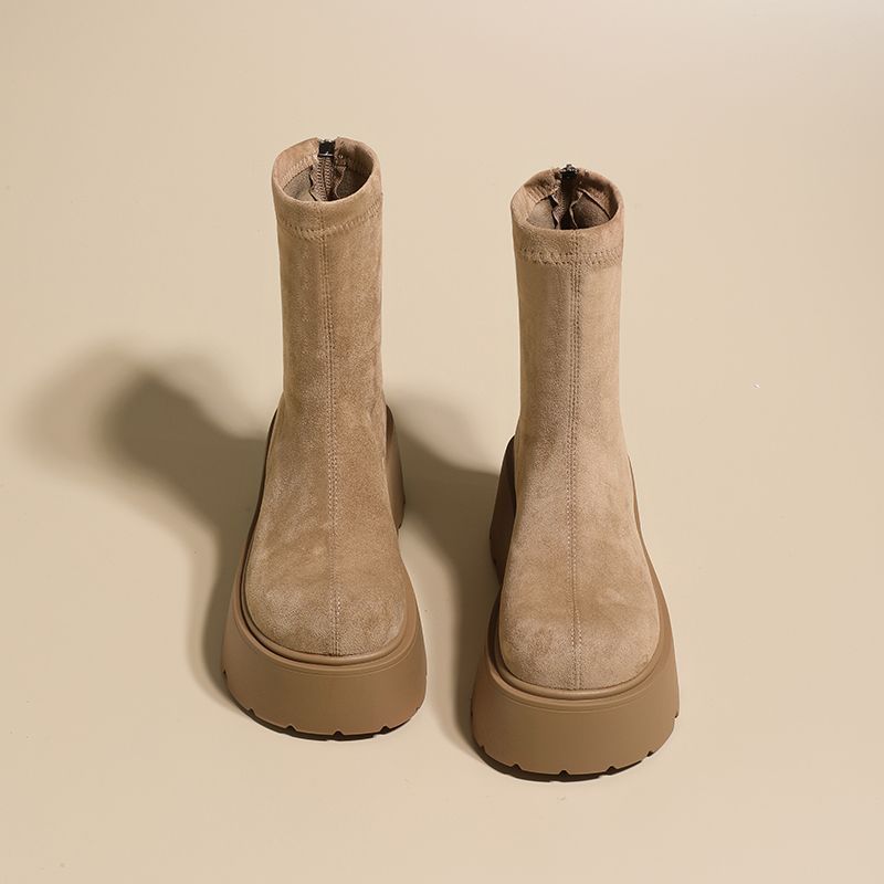 Martin Women's 2025 New Winter Plush Super Popular Thick-Soled Height-Increasing Fashion Versatile Petite Platform Short Boots