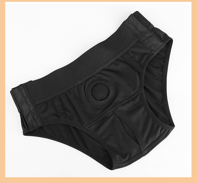 Wearable Dildo Pants for Adults, Pull-Up Style, Black Polyester-Spandex — detail image 29