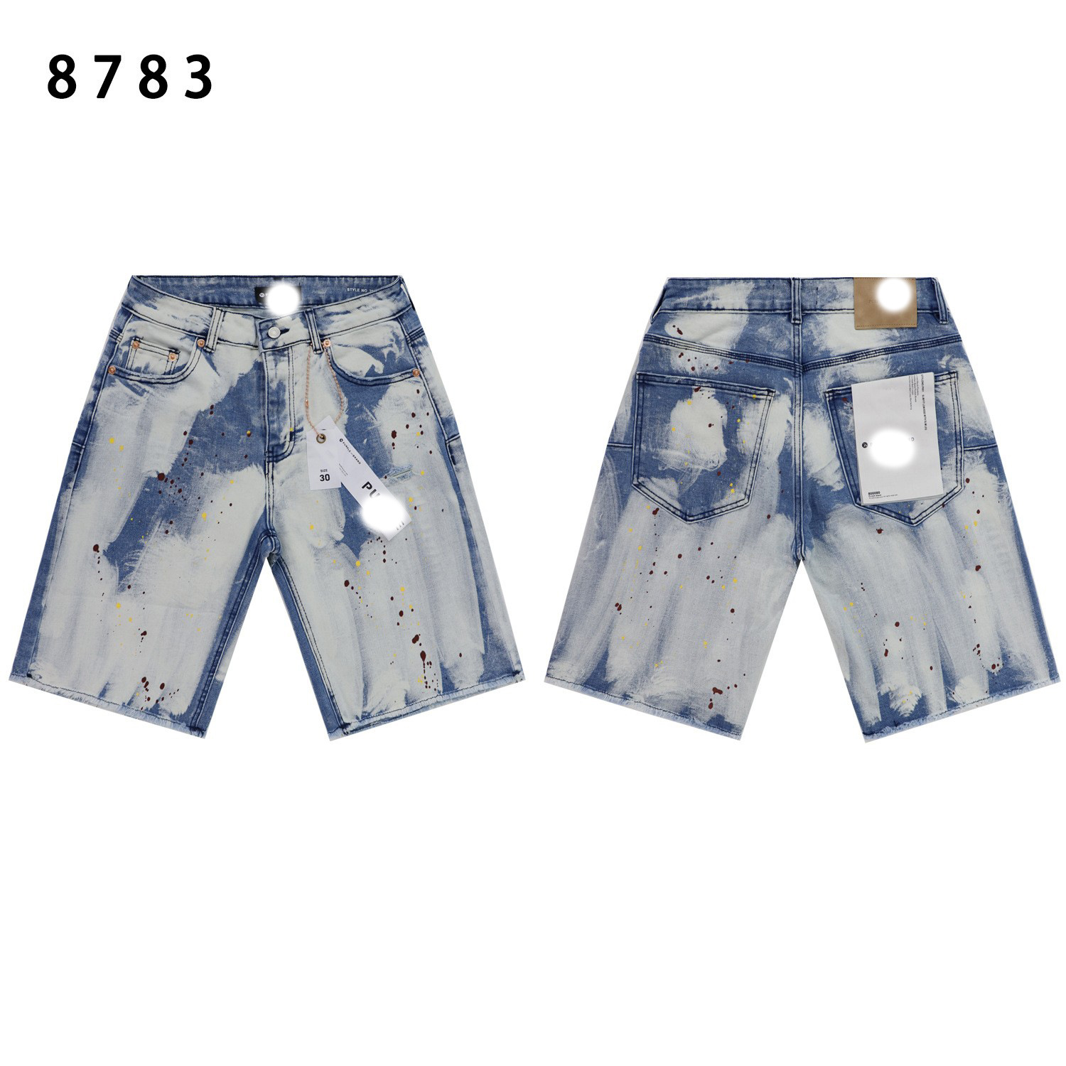 Marca de moda transfronteriza JB purple verano rectas vaqueros lavados de agua para hacer viejos agujeros vaqueros de hombre pantalones cortos de caño purple