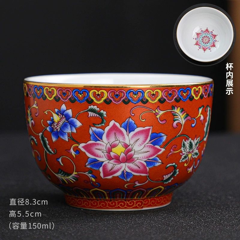 Enamel, ceramic tea cup, tea set, Birthday gift