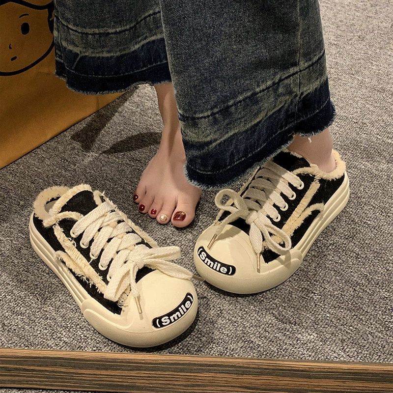 Cloth summer footwear, universal slide platform for leisure, 2023