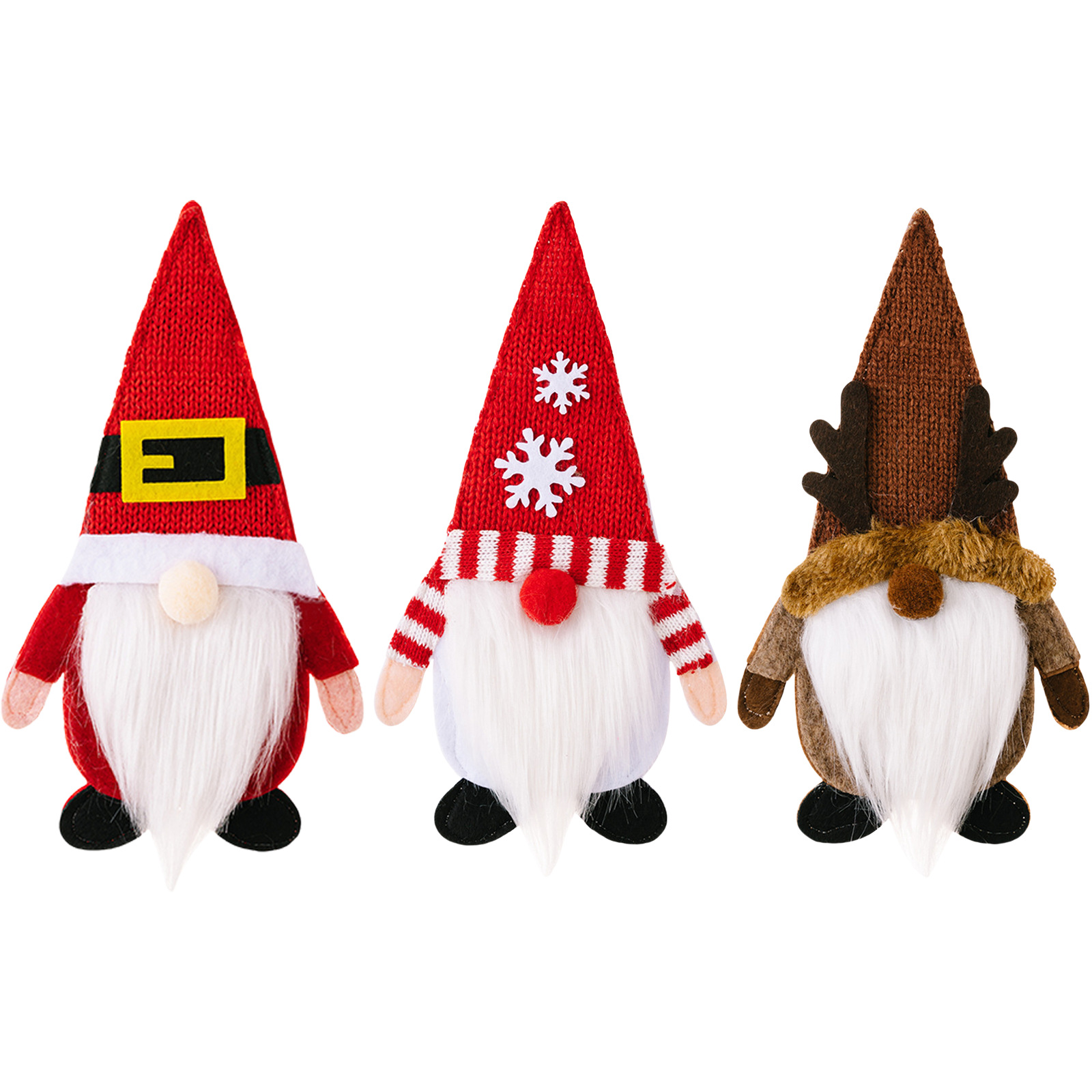 Nuevos productos transfronterizos de decoración de escritorio de Navidad muñeca sin cara cubierta de cuchillo y tenedor adorable enano Rudolph cubierta de cuchillo y tenedor de Navidad