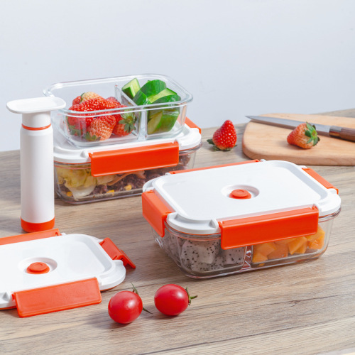 Vacuum preservation box, electric air-exhausting glass lunch box, sealed storage and storage, lunch box for students and office workers, microwaveable