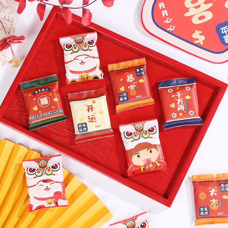 Año nuevo copo de nieve bolsa de vaca bolsa de dulces máquina de sellado Bolsa Nacional marea bolsa de galletas bolsa de turrón sello