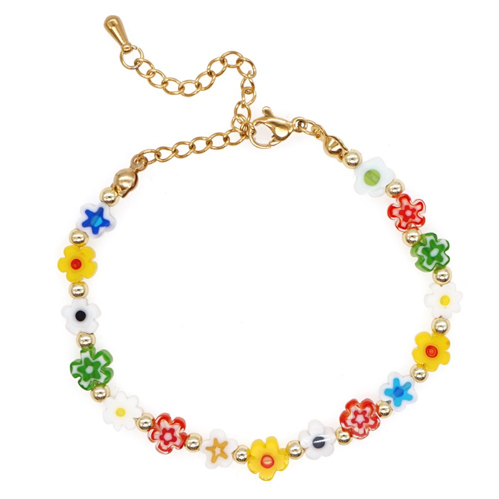 Fashion Package Price Zz-s210019 Geometric Pearl Alphabet Beads Beaded Pentagram Flower Diamond Claw Chain Bracelet Set
