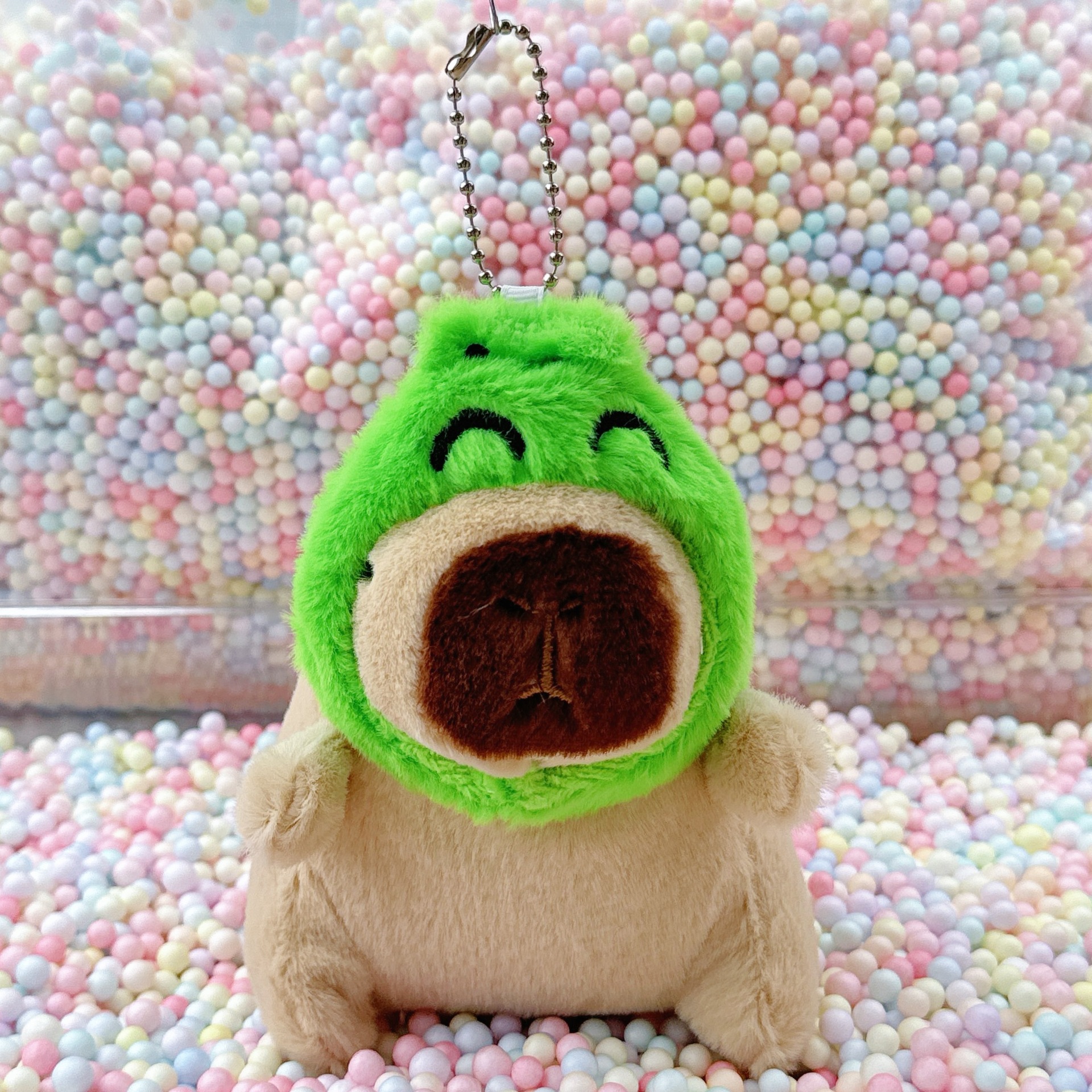 개구리 모자 라이트 브라운 카피발라 + 비즈 체인