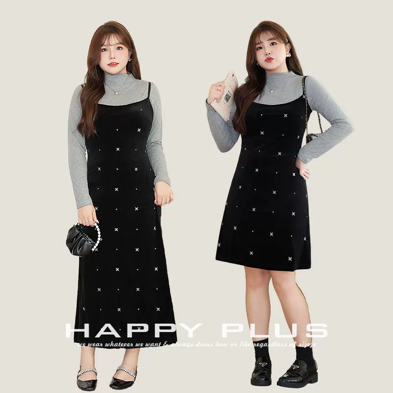 Бархатная вышивка A-образный пояс подтяжка юбка Run его 9089 плюс размер AB длинное короткое бархатное платье