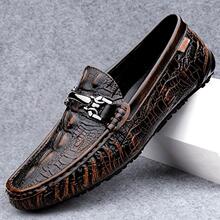 E 28107 Crocodile leather casual loafers ����Ƥ������ʿ�ָ�