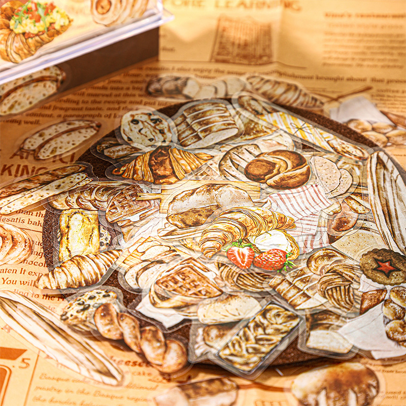 Ketchup chica caja de hierro PET pegatinas pan pan pan de gran capacidad tema pegatinas de película de corte de cuentas