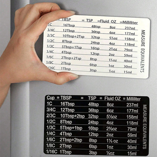 Cross-border magnetic refrigerator sticker with magnetic scale plate baking unit comparison table measuring cup measuring spoon accessories manufacturer now