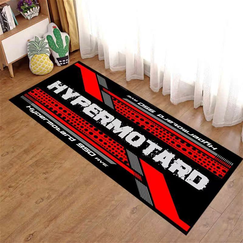Cross-border Temu American-style diatomite long rug, motorcycle decorative floor mat, dirt-resistant, wear-resistant, easy to maintain, bedside rug