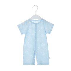 嬰兒衣服連體衣夏季短袖哈衣夏裝2023薄款男女寶寶新生兒衣服爬服