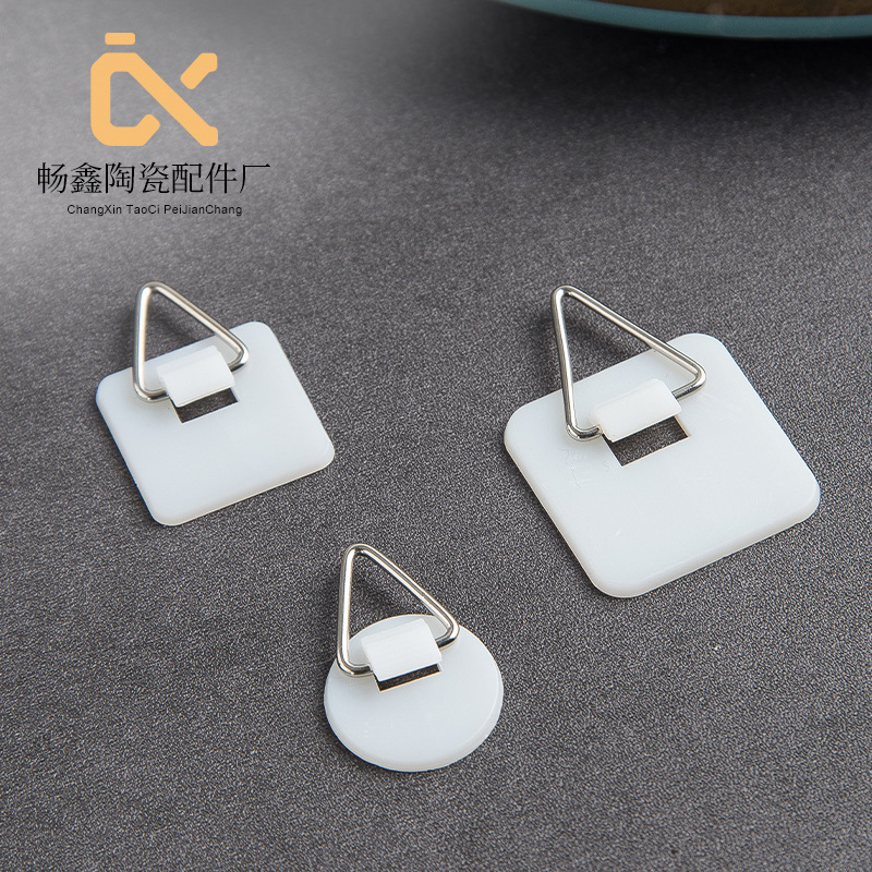 Factory wholesale plastic hook with adhesive triangle iron hook square round plate paste hook hook hook