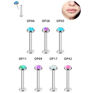 Medical grade F136 titanium pin lip nail G23 Opal earring piercing jewelry exquisite lip piercing colorful