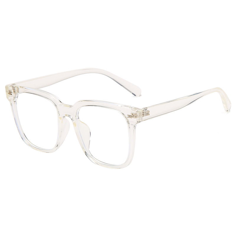 批发2021新款防蓝光TR90平光眼镜时尚街头摆拍眼镜学院风装饰眼镜