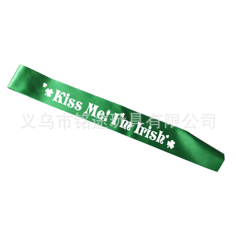 Irlanda Día de San Patricio pajarita cabeza hebilla vestido de gasa Irlandés correa de hombro trébol pendientes traje