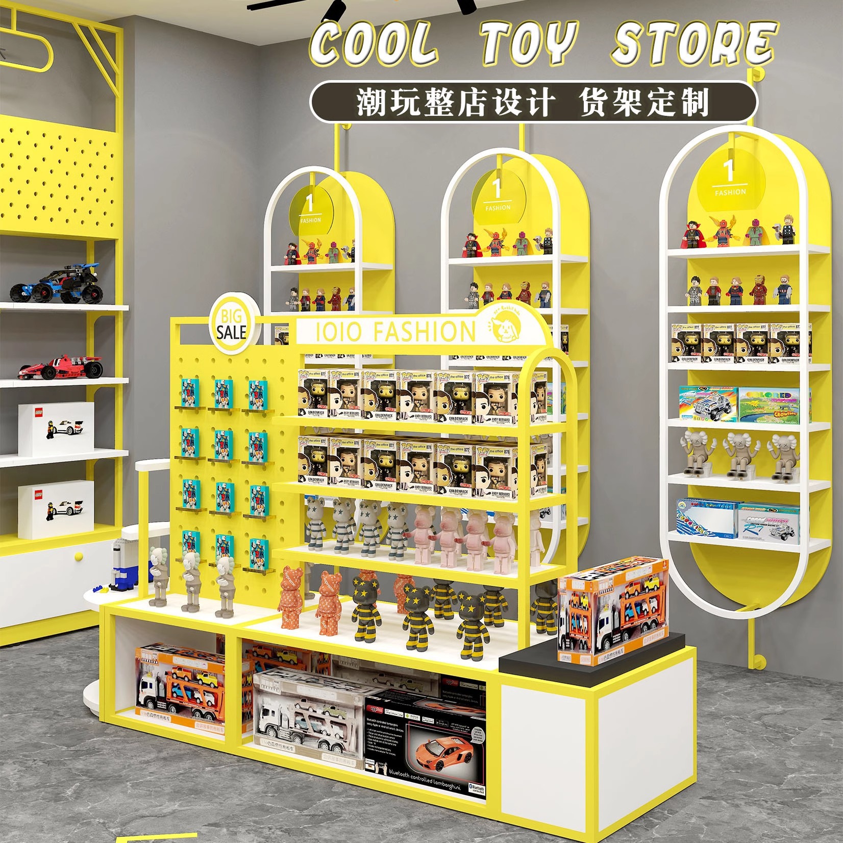 潮玩母婴中岛展示柜多层商场动漫城手办玩具亚克力展架陈列柜