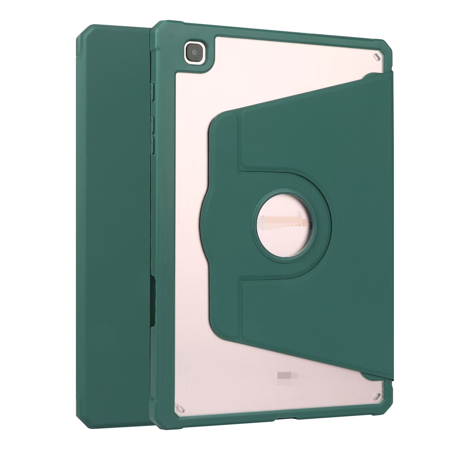 适用三星S10FE+ A7 Lite 8.7 T220亚克力旋转保护套/壳S9/S9+皮套