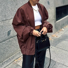 亚马逊外贸风衣外套亚马逊秋冬保暖长袖飞行夹克宽松夹克女式上衣