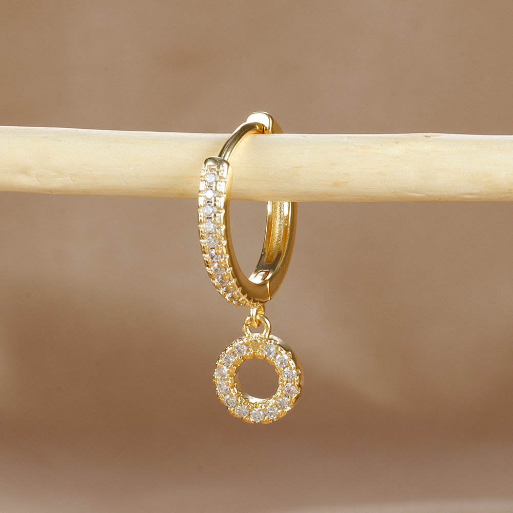 6g Weight Copper Ear Needle Material Zircon Inlay Material Charm Sleeper Hoop Earrings, Drop Earrings Classification 1 Piece Quantity Daily Occasion Copper Material Letter Pattern Unisex Gender Plating Design Casual Style 1 Piece Casual Letter Plating Copper Zircon Drop Earrings 35