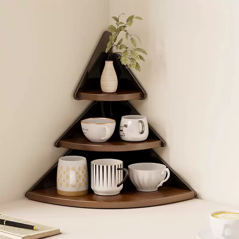 杯架转角置物架桌面水杯咖啡杯收纳架餐桌旁茶具马克杯小型储物架