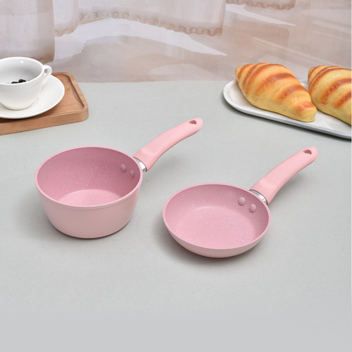 Aluminum baby food pot, small milk pot, small frying pan, children's DIY small pot, mini kitchen multi-function set pot