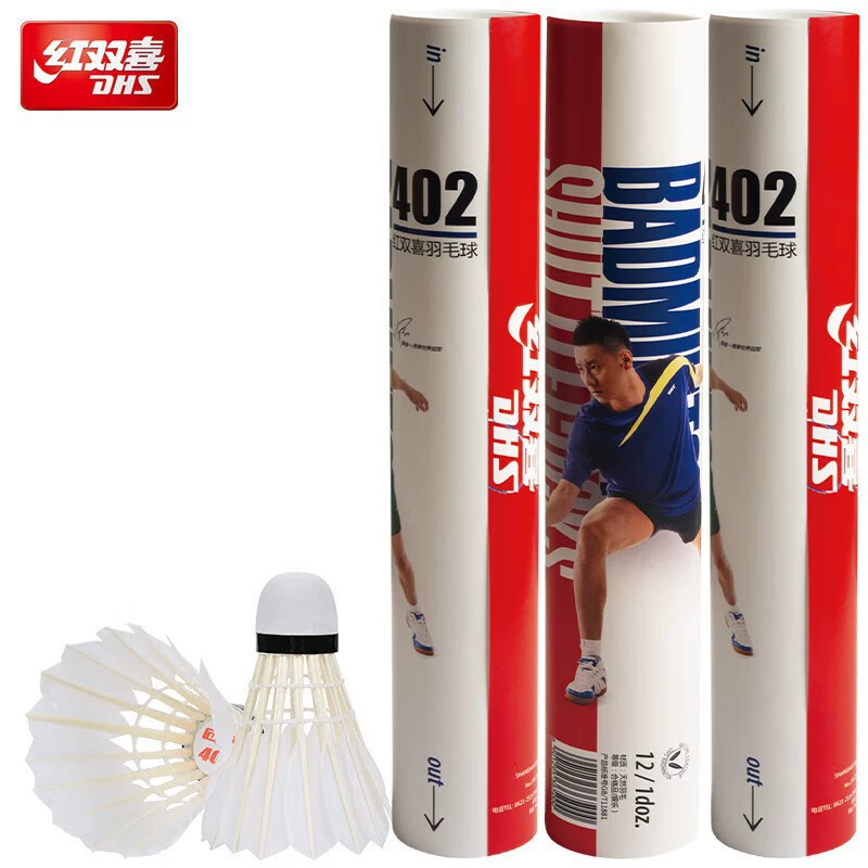 Двойной счастье Badminton 402 Место проведения Тренировка Соревнование Стабильность 401 Пробковая головка 6-12 шт перья