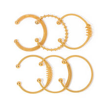 欧美热销几何环形开口弹簧螺旋手镯女18K金不掉色轻奢高级感手环