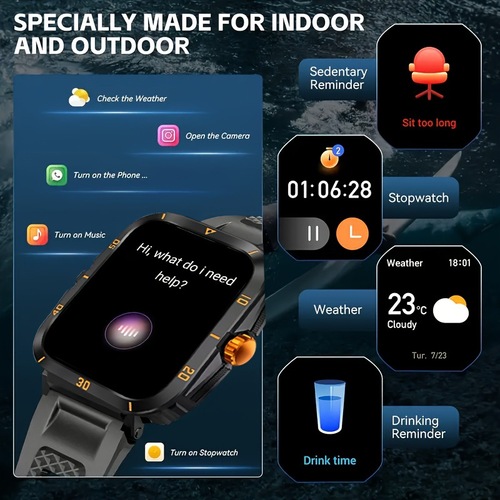 Brand New Durable men's Smart Watch, Wires Call, Not