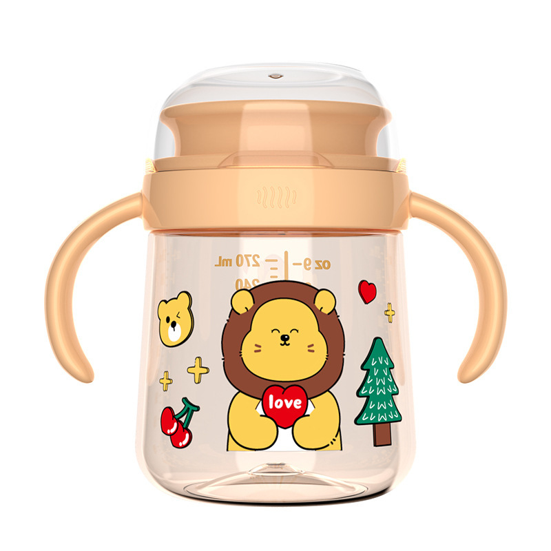 Taza de agua para niños, taza de aprendizaje para bebés, botella de agua para bebés y niños pequeños, taza de boca a prueba de caídas y fugas, productos maternos e infantiles al por mayor