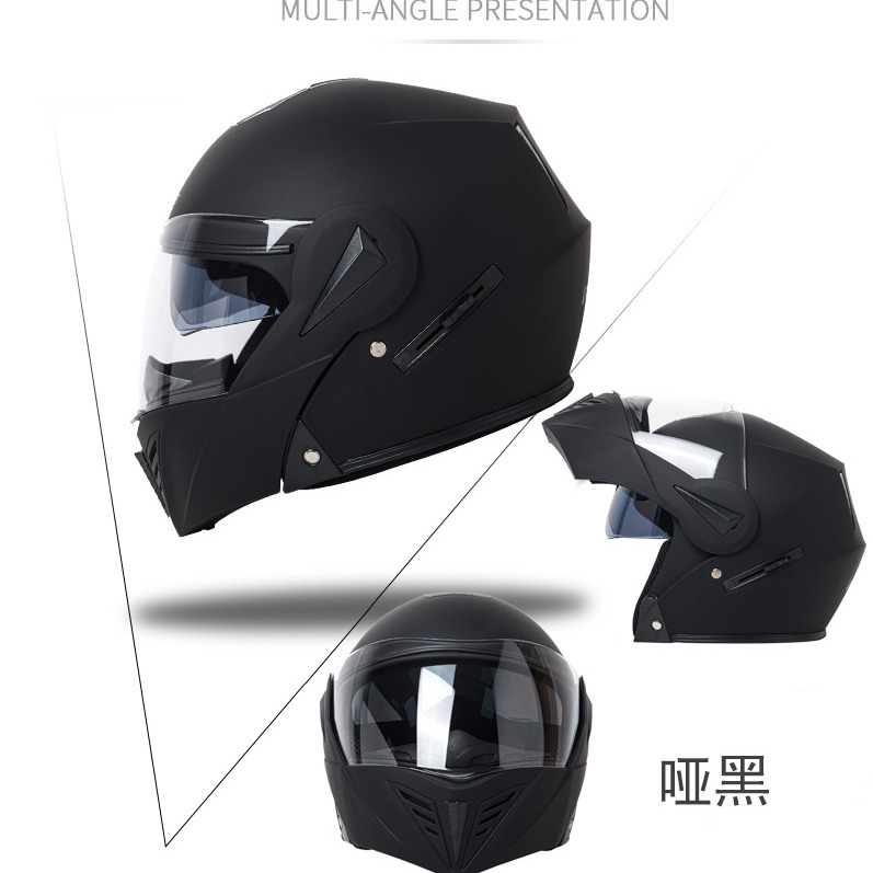 New Dot Cross-Border Supply Motorcycle Helmet Dual-Lens Helmet Flip-Up Helmet Full-Face Helmet All-Season Motorcycle Safety Helmet