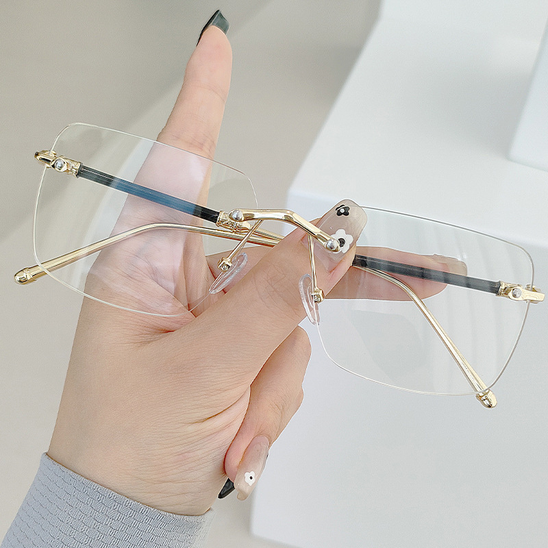 新しい超軽量で快適なフレームレス老眼鏡、抗青色光、無地、ファッショナブル、パーソナライズされた、見栄えの良い読書、工場直販|undefined