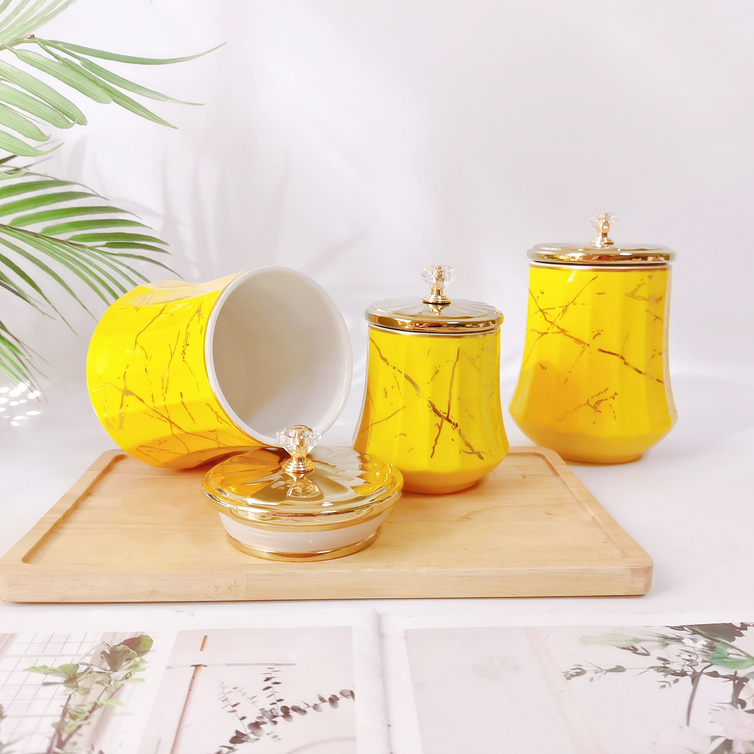 Nueva calabaza de cerámica sellada tarro traje cocina condimento tarro combinación sal azúcar almacenamiento tarro café té tarro