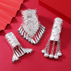 古風苗銀流蘇束髮頭飾髮簪女漢服古裝髮釵新中式民族風旗袍髮飾品