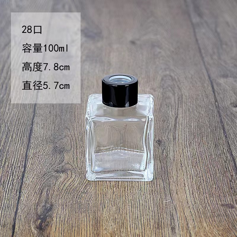 Transparente; 100 ml (tapón interior + tapa negra)