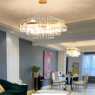 Light Luxury Crystal Chandelier Modern Minimalist Dining Room Living Room Lamps Villa Post-Modern Bedroom Stairwell Internet Celebrity Lamp