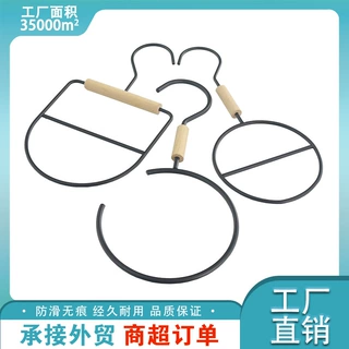 圆环丝巾挂铁艺木丝巾领带挂多功能服装店榉木圈环围巾架厂家批发