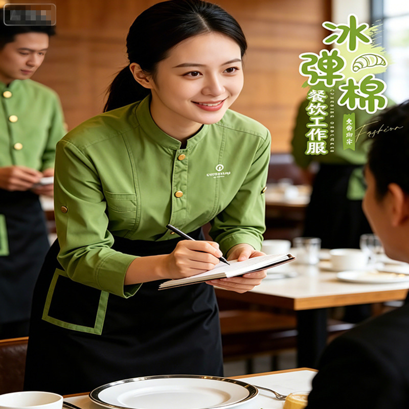 Mountain Style Catering Short-Sleeve Shirt Summer Workwear Custom Logo Printing Milk Tea Resort Homestay Waiter Uniform Mountain Style Catering Short-Sleeve Shirt Summer Workwear Custom Logo Printing Milk Tea Resort Homestay Waiter Uniform