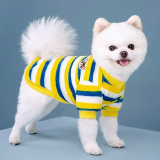 宠物狗狗两脚可爱彩虹法兰绒衣服间条柔软绒衣中小型犬衣服批发