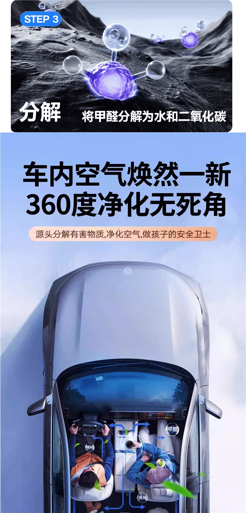 Car Air Purifier, New Car Odor Removal, Formaldehyde Removal, Car Spray Humidifier, Deodorizing Aromatherapy Machine