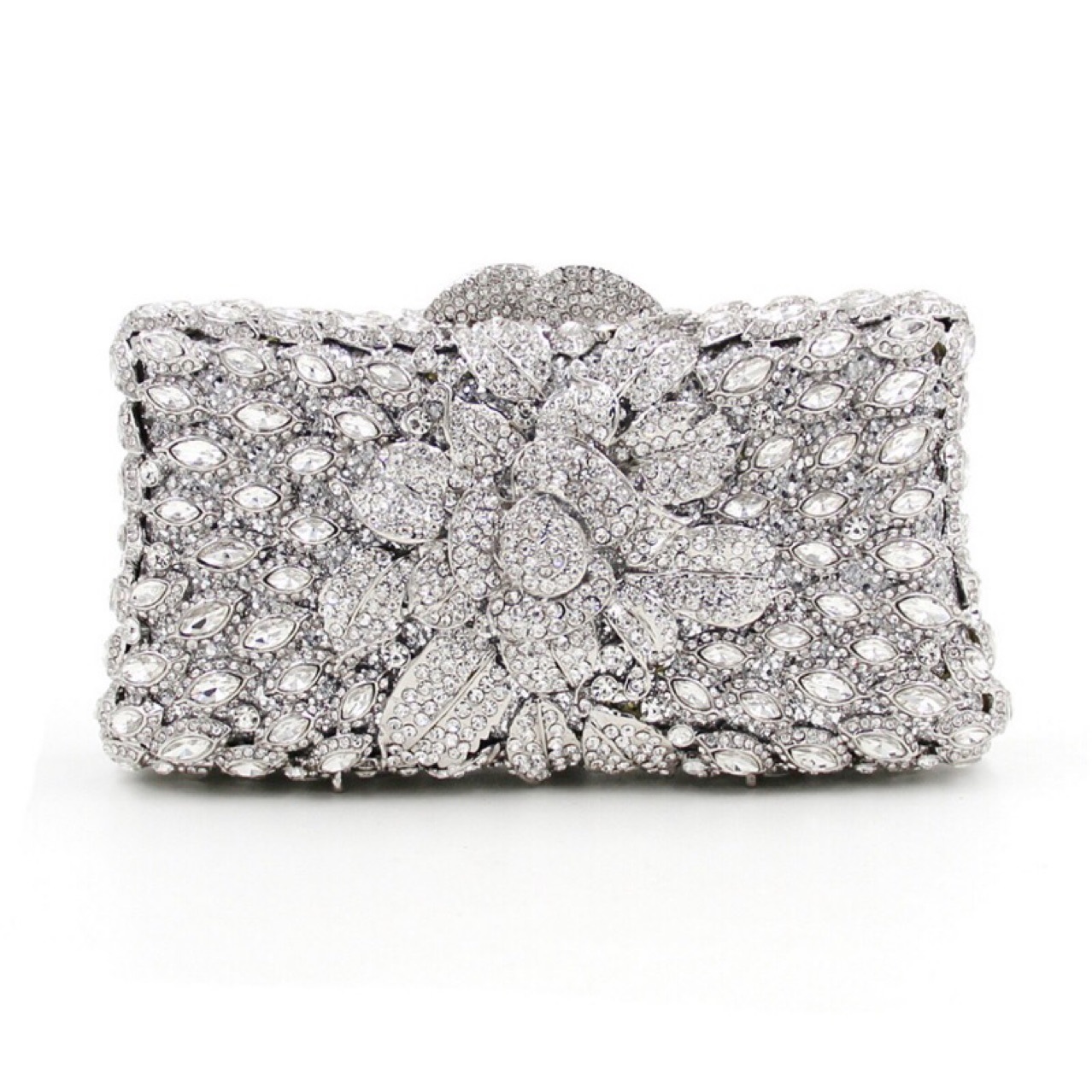 Túi clutch nữ đính kim cương dạ tiệc phong cách Âu Mỹ — kim cương vàng trên nền vàng, Màu bạc, Màu xanh lá, Màu đen chi tiết 9