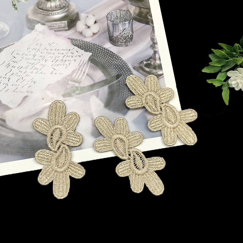 现货水溶蕾丝金线花边 DIY缝纫布贴补丁刺绣婚纱窗帘头饰服装辅料