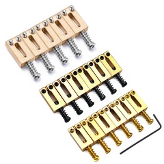 6 10.5MM string spacing solid brass electric guitar bridge saddles and string saddles for Fender