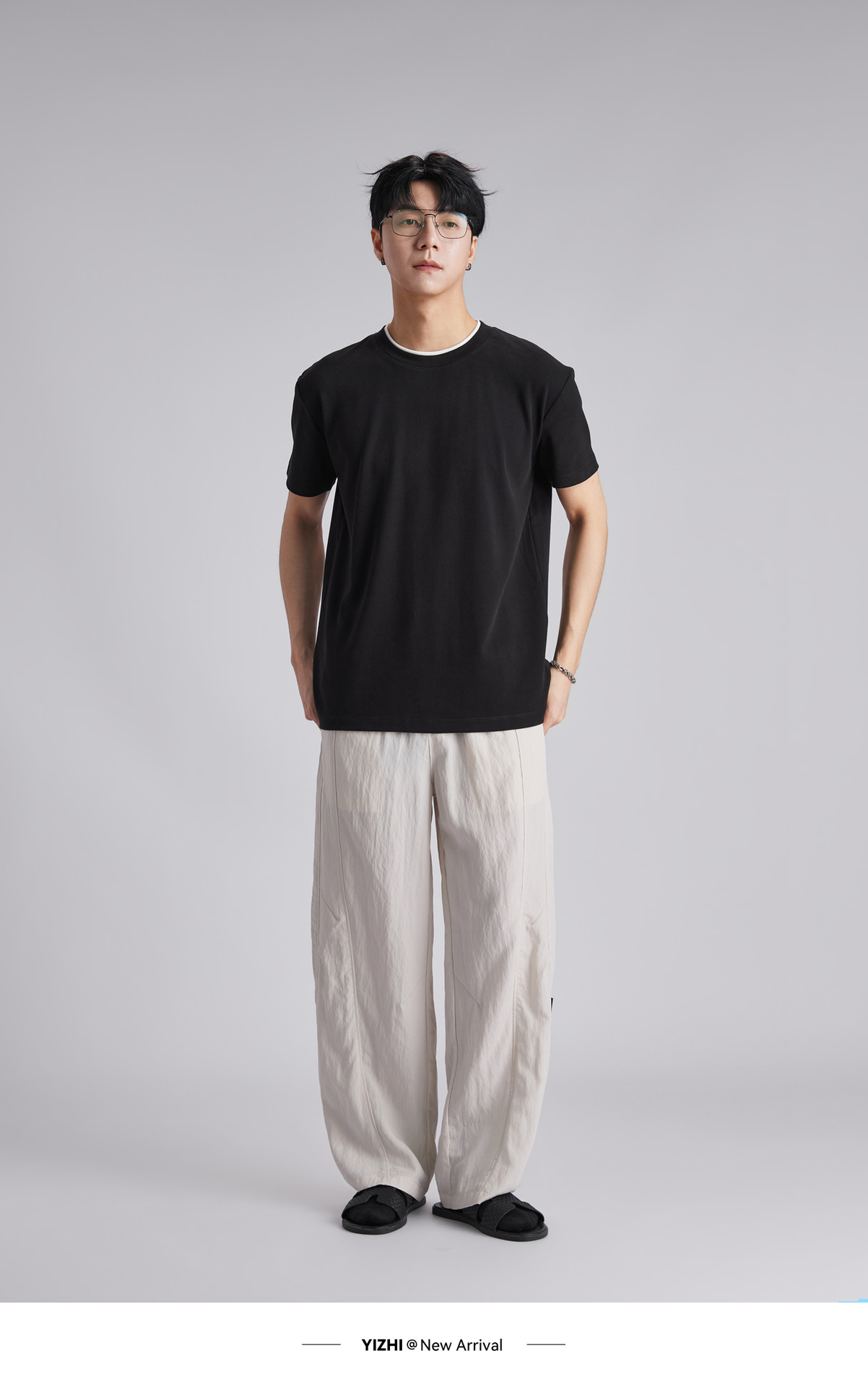 Quần jogger nam dáng rộng chất liệu linen phong cách Hàn Quốc — đen chi tiết 11