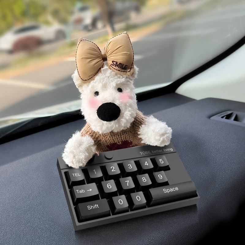 Tarjeta de estacionamiento temporal del automóvil lindo West Highland Puppy Keyboard Teléfono del automóvil Número de matrícula Decoración del automóvil Mover el automóvil