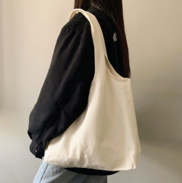 FUENTE Venta al por mayor de fábrica en blanco universal lienzo chaleco bolsa al por mayor creativo DIY bolsa de lona Portátil Bolsa De estudiante