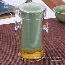 泡红茶茶具用品玻璃双耳冲茶器陶瓷花茶泡茶壶茶杯小套装家用